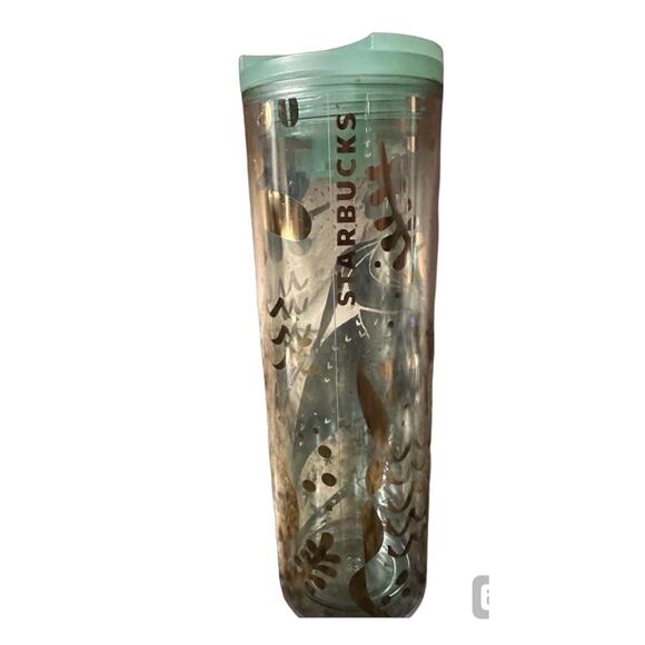 Starbucks Other - Starbucks Acrylic Golden Mermaid Siren 16oz. Grande Tumbler Twist Lid No Straw